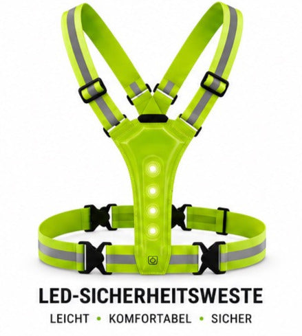 LED Warnweste, Laufweste für Sport, Fahrrad & Outdoor